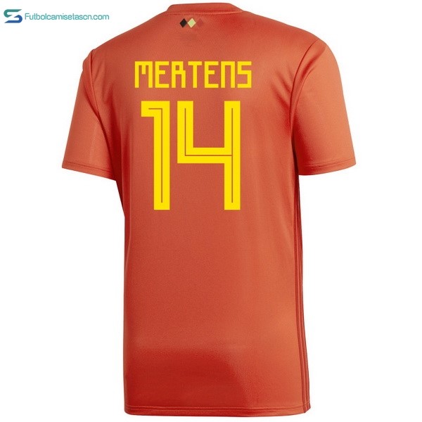 Camiseta Belgica 1ª Mertens 2018 Rojo